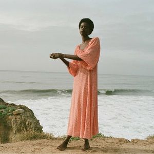 Doen ORTENSIA DRESS -- ORANGE HILLSIDE BLOOM